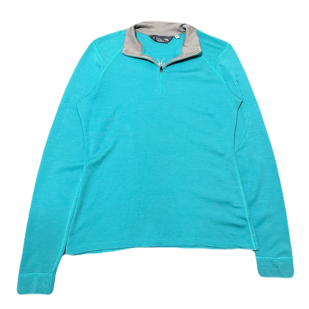 Ibex Rambouillet Wool 1/4 Zip Base Layer Women’s Size Medium USA Sourced Teal